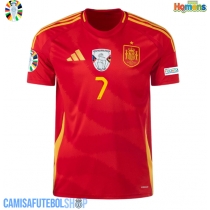Camisa de time de futebol Espanha Alvaro Morata #7 Replicas 1º Equipamento Europeu 2024 Manga Curta